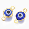 Handmade Evil Eye Lampwork Links connectors STAS-T041-02G-02-2