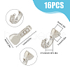 SUPERFINDINGS 16Pcs Brass Micro Pave Clear Cubic Zirconia Fold Over Clasps KK-FH0006-61-2