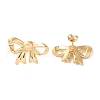 Bowknot Ion Plating(IP) 304 Stainless Steel Stud Earrings for Women EJEW-L287-035G-2