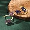 Natural Amethyst Cuff Rings RJEW-B122-02G-03-3
