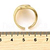 Brass Micro Pave Cubic Zirconia Adjustable Open Cuff Rings for Women RJEW-K292-06G-5