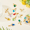 Glass Teardrop Pendants HJEW-TAC0054-6