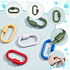 FIBLOOM 5Pcs 5 Colors Baking Paint Alloy Screw Locking Carabiners FIND-FI0001-12-4