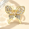 Rack Plating Brass Micro Pave Cubic Zirconia Finger Rings for Women RJEW-M028-25G-01-1
