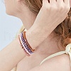 7Pcs 7 Style Handmade Polymer Clay Heishi Surfer Stretch Bracelets Set BJEW-SW00073-04-4