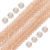 HOBBIESAY 5 Strands Transparent Glass Beads Strands GLAA-HY0001-38-1