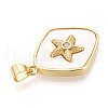 Brass Micro Pave Clear Cubic Zirconia Pendants KK-N268-21G-2