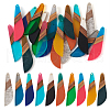  20Pcs 10 Colors Resin & Walnut Wood Big Pendants RESI-TA0001-71-11