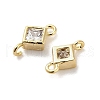 10Pcs Brass Crystal Rhinestone Connector Charms KK-V006-04G-03-3