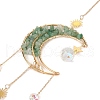 Wire Wrapped Natural Green Aventurine Moon with Tree of Life Pendant Decorations HJEW-K046-07G-04-4