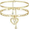 2Pcs Heart 201 Stainless Steel with Rhinestone Anklets FS-WG32213-25-1