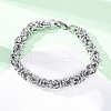 304 Stainless Steel Byzantine Chains Bracelets for Women Men BJEW-R018-16P-1