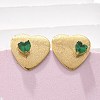 Brass & Glass & Plastic Stud Earrings EJEW-D302-03G-01B-4