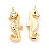 Brass Micro Pave Clear Cubic Zirconia Pendants KK-G447-15G-1