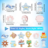 SUNNYCLUE 120Pcs 12 Styles Sandbeach Theme Opaque Resin Cabochons CRES-SC0002-98-2