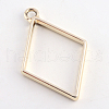 Rack Plating Alloy Rhombus Open Back Bezel Pendants PALLOY-S047-14E-FF-2