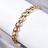 Brass Enamel Chain Bracelets BJEW-S170-01G-3