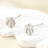 Brass Micro Pave Clear Cubic Zirconia Stud Earrings EJEW-M103-08P-2