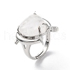 Synthetic Quartz Crystal Dolphin & Heart Adjustable Rings RJEW-K241-02P-04-3