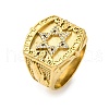 Star of David 304 Stainless Steel Rhinestone Finger Rings for Women RJEW-B121-02C-G-4