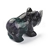 Natural Fluorite Carved Healing Rhinoceros Figurines DJEW-M008-02A-2