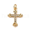 Brass Micro Pave Clear Cubic Zirconia Pendants KK-WH0035-80-1
