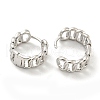 Chain-Shaped Brass Hoop Earrings EJEW-L211-009B-P-2