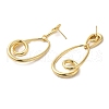 Teardrop Brass Dangle Stud Earrings EJEW-G382-14G-2