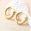 Brass Micro Pave Clear Cubic Zirconia Hoop Earrings EJEW-Z121-13G-2