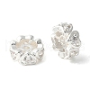 Brass Micro Pave Clear Cubic Zirconia Wheel Beads KK-A253-03S-1