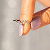 Wave Shaped Brass Micro Pave Clear Cubic Zirconia Finger Rings FS-WG385C2-05-2