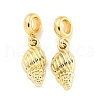 Rack Plating Alloy Spiral Shell Shape European Dangle Charms FIND-B034-42G-1