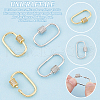 Unicraftale 4Pcs 2 Colors Brass Micro Pave Clear Cubic Zirconia Screw Carabiner Lock Charms FIND-UN0004-44-4