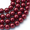 Baking Painted Pearlized Glass Pearl Round Bead Strands X-HY-Q330-8mm-39-1