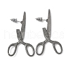 Alloy Scissor Stud Earrings for Unisex EJEW-V006-07-2