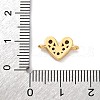 Brass Micro Pave Cubic Zirconia Heart Connector Charms KK-F894-03G-02-3