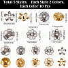 SUNNYCLUE 100Pcs 10 Style 304 Stainless Steel Bead Caps STAS-SC0007-92-2