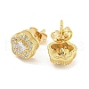 Brass Micro Pave Cubic Zirconia Ear Studs EJEW-P261-16G-2