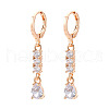 Brass Micro Pave Cubic Zirconia Dangle Leverback Earrings EJEW-N058-07G-2