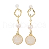 Mother's Day Jewellery Natural Pearl Dangle Stud Earrings EJEW-P256-36G-1