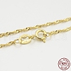 925 Sterling Silver Singapore Chain Necklaces STER-M086-04B-G-3