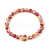 Synthetic Dyed Turquoise Beaded Stretch Bracelets for Women Men BJEW-JB11549-3