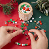 SOFPLATE 800Pcs 5 Colors Christmas Theme Opaque Plastic Beads KY-SP0001-09-3