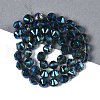 Electroplate Frosted Crystal Glass Bicone Beads Strands EGLA-F038-A14-01-4