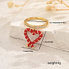 Fruit Pendant Brass Micro Pave Cubic Zirconia Finger Rings for Women SK0908-6-2