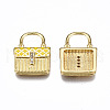 Brass Micro Pave Cubic Zirconia Enamel Pendants ZIRC-Q200-020D-NF-2