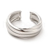 Non-Tarnish 304 Stainless Steel Grooved Open Cuff Ring for Women RJEW-F131-14P-2