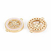 Brass Micro Pave Clear Cubic Zirconia Links Connectors KK-T062-177G-NF-2