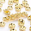 Brass Middle East Crystal Rhinestone Spacer Beads RSB033NF-01G-1