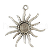 Tibetan Alloy Flower Pendant Cabochon Bezel Settings PALLOY-A13079-AS-NR-1
